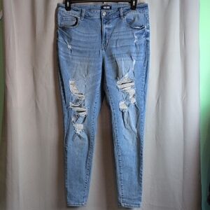 Wax Jean Light Blue Distressed Skinny Jeans